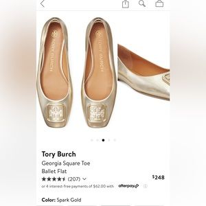 Tory Burch | Shoes | Womens Tory Burch Gold Metallic Ballet Flats